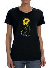 Load image into Gallery viewer, Cat And Sunflower Women&#39;s T-shirt