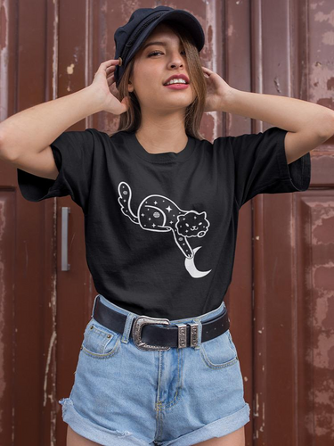 Cosmical Cat T-shirt -SmartPrintsInk Designs