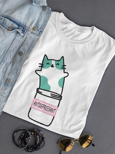 Cat Antidepressant T-shirt -SPIdeals Designs