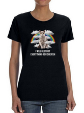 Load image into Gallery viewer, Cat Will Destroy T-shirt -SmartPrintsInk Designs