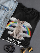 Load image into Gallery viewer, Cat Will Destroy T-shirt -SmartPrintsInk Designs