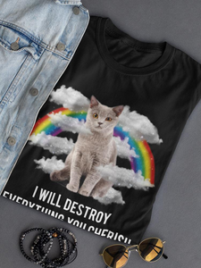 Cat Will Destroy T-shirt -SmartPrintsInk Designs