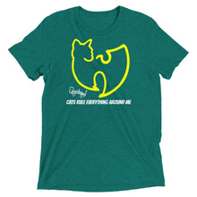 Load image into Gallery viewer, "Pussywhipped" Tri-Blend Cats Rule Everything Around Me T-Shirt. Wu Tang Clan Inspired, C.R.E.A.M. Logo