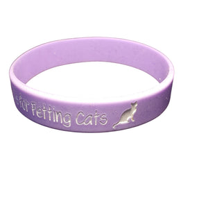 Light Purple "This Hand Is For Petting Cats" Silicone Bracelet, Rubber Wristband