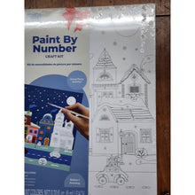 Load image into Gallery viewer, Smile! Paint By Number Craft Kit Canvas Christmas Holiday Winter Scene Art