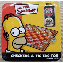 Load image into Gallery viewer, THE SIMPSONS 2007 Checkers &amp; Tic-Tac-Toe Game Set. Duff Beer Cap Pieces, Sealed