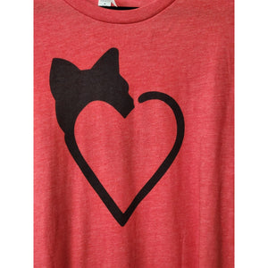 Medium "Pussywhipped" Short Sleeve Cat Lover T-Shirt, BlackHeart Logo On Red