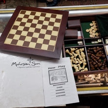 Load image into Gallery viewer, MOHEGAN SUN 5 in 1 Wood Game Set, Great Condition. Collectible High Roller Gift