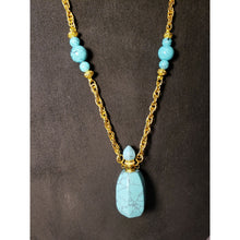 Load image into Gallery viewer, Howlite &amp; Gold Tone Chain 28" Necklace, with 2" drop Bottle Pendant...