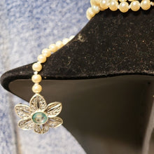 Load image into Gallery viewer, Hand Knotted Pearl 42" Lariat Necklace with Silver