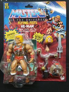 "FLYING FISTS" HE-MAN- Heroic Leader with Fist Swinging Action! Masters of the Universe RETRO PLAY (2022 MOTU) Deluxe Set Action Figure