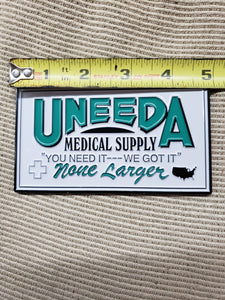 "The Return of The Living Dead" Movie Prop Replica, UNEEDA Medical Supply 2.5" x 4.5" Sign, BAM! Horror