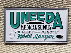 "The Return of The Living Dead" Movie Prop Replica, UNEEDA Medical Supply 2.5" x 4.5" Sign, BAM! Horror