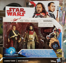 Load image into Gallery viewer, 2017 STAR WARS &quot;Force Link&quot; CHIRRUT IMWE &amp; BAZE MALBUS 2 PACK Action Figure Hasbro/Kenner Figure