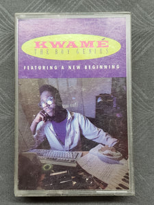 KWAME featuring A New Beginning "The Boy Genius" Cassette Tape LP, 1989 Atlantic Hip Hop R&B, G/VG