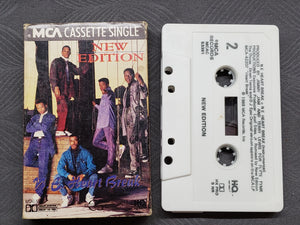 New Edition "N.E. Heart Break & Instrumental" Cassette Single 1989, G/VG. Vintage