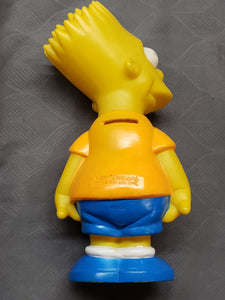 Original The Simpsons Classic Bart Figure Coin Bank 1990 Used 9 & 1/2" Tall