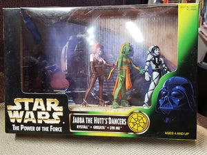 STAR WARS "The Power of the Force" Jabba the Hutt's Dancers. Rystall, Greeata, Lyn Me. 1998 KENNER