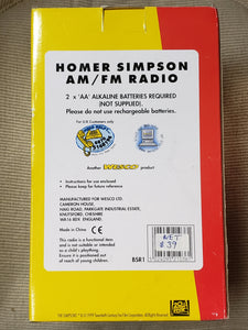 THE SIMPSONS Homer AM FM Radio Homer’s Eyes Adjust Tuning & Volume, New In Box