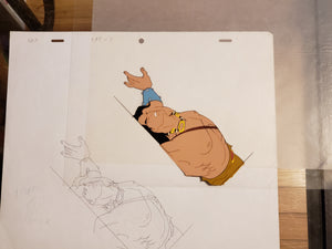 CONAN THE ADVENTURER Cartoon Animation 10x12.5" Cel 1D 298-7 Conan Hurt On Back