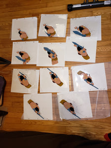 Lot of 11 Pencil & 11 Paint CONAN THE ADVENTURER Cartoon Animation 10x12.5" Cels