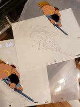 Load image into Gallery viewer, Lot of 11 Pencil &amp; 11 Paint CONAN THE ADVENTURER Cartoon Animation 10x12.5&quot; Cels