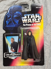 Load image into Gallery viewer, 1996 STAR WARS &quot;The Power of the Force&quot; LUKE SKYWALKER w Lightsaber &amp; Removable Cloak Action Figure Hasbro/Kenner Figure