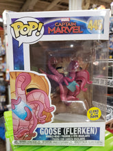 Load image into Gallery viewer, GOOSE (FLERKEN) &quot;Captain Marvel&quot; Funko POP! MARVEL #445 (Movies, Heroes) Glow in the Dark