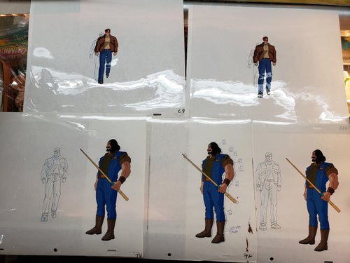 Lot of X-MEN Cyclops & Bikers Hand Drawn & Painted Production Animation Cels 90s