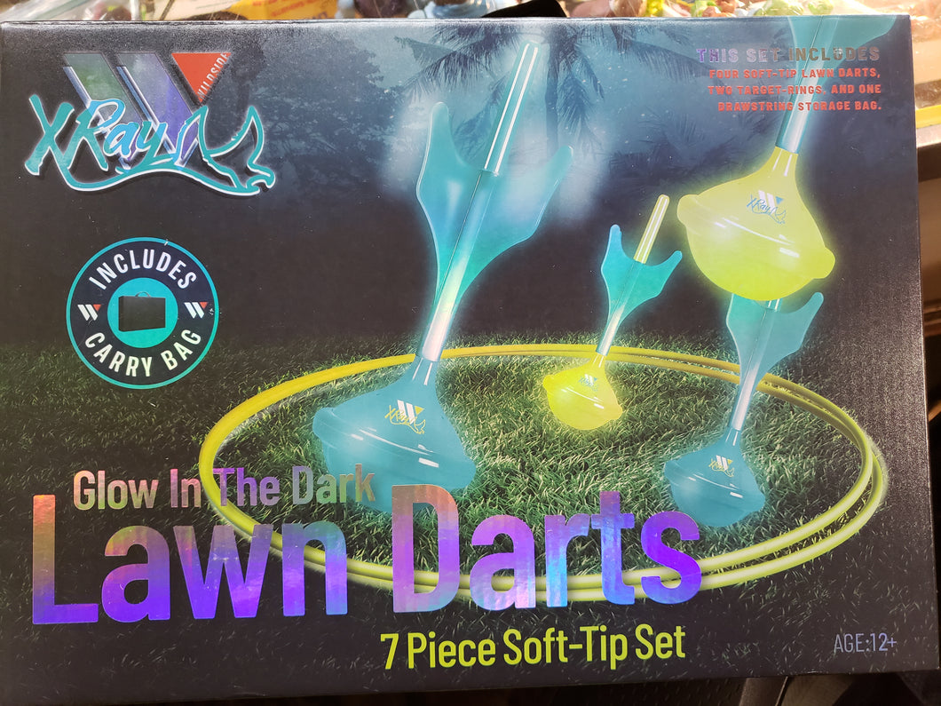 Glow in The Dark Lawn Darts Game 7 Piece Soft Tip Set by Argentos XG1126-MUI NIB