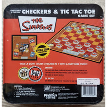 Load image into Gallery viewer, THE SIMPSONS 2007 Checkers &amp; Tic-Tac-Toe Game Set. Duff Beer Cap Pieces, Sealed