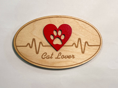 Cat Lover 3D Heartbeat Magnet