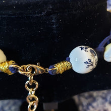 Load image into Gallery viewer, Puka Shell Choker with Blue Genuine Leather,