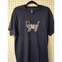 Load image into Gallery viewer, Large "PussyWhipped" Cat Lover, Iron On Cheetah Gildan BLACK Cotton T-Shirt