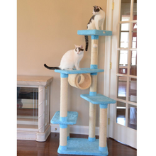 Load image into Gallery viewer, Armarkat Real Wood Cat Climber, Cat Junggle Tree With Platforms, X6105 Skyblue