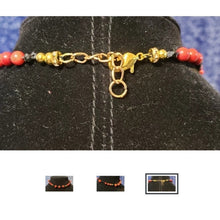Load image into Gallery viewer, Hand Knotted Silk &amp; Red Coral Choker Necklace. Adj