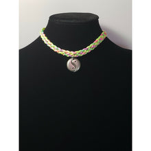 Load image into Gallery viewer, Rainbow / Multi Color Nylon Choker with Metal Yin Yang Pendant, Adjustable