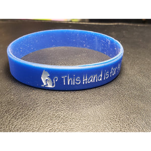 Blue "This Hand Is For Petting Cats" Silicone Bracelet, Rubber Wristband