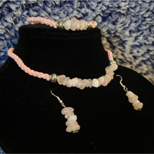 Load image into Gallery viewer, Rose Quartz Gemstone &amp; Genuine Brown Leather Set.