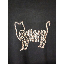 Load image into Gallery viewer, Large "PussyWhipped" Cat Lover, Iron On Cheetah Gildan BLACK Cotton T-Shirt