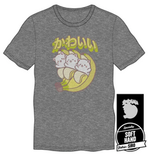 Load image into Gallery viewer, Bananya Cat Characters Men&#39;s Gray T-Shirt Tee Shirt