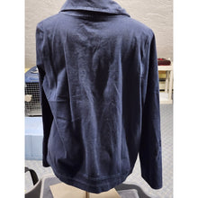 Load image into Gallery viewer, Relaxed by Charter Club large petite collared Navy zip up sweater jacket