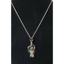 Load image into Gallery viewer, Black Oxidized Stainless Steel Chain Necklace, with Cobra &amp; Man with Skull...