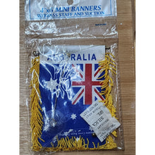 Load image into Gallery viewer, AUSTRALIA MINI BANNER FLAG 4 x 6" with BRASS STAFF &amp; SUCTION CUP - NEW