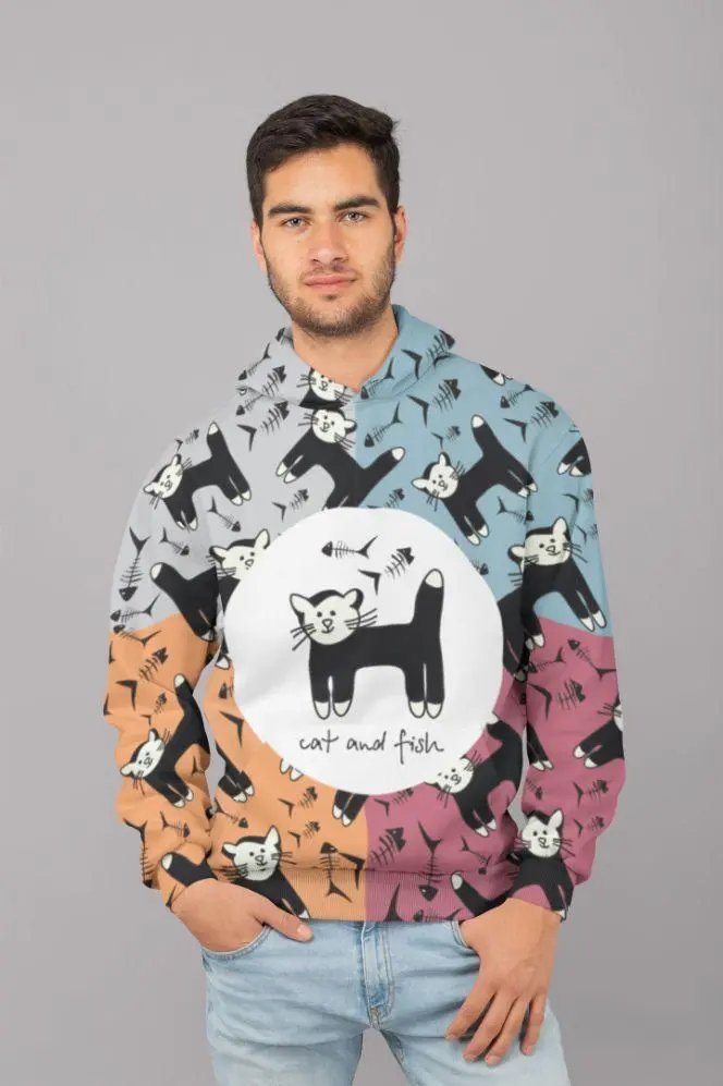 Cat pattern UNISEX Sublimation Hoodie