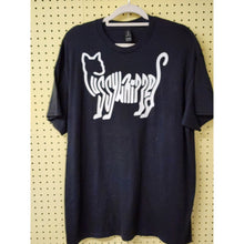 Load image into Gallery viewer, XL "Pussywhipped", Cat Lover T-Shirt, Kitten Logo, Solid White On Black