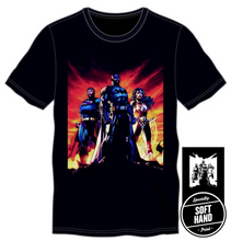 Load image into Gallery viewer, DC Comics Batman Superman Wonder Woman: Trinity Specialty Soft Hand Print Men&#39;s Black T-Shirt