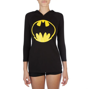 BATMAN JRS HOODED RAGLAN W/EAR