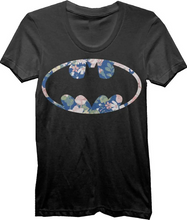 Load image into Gallery viewer, DC Comics Batman Floral Bat Logo Juniors Top T-shirt Tee Shirt