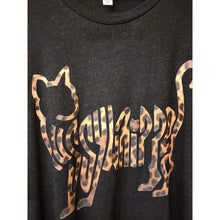 Load image into Gallery viewer, 2XL "Pussywhipped", Cat Lover T-Shirt, Kitten Logo, Leopard On Black Heather